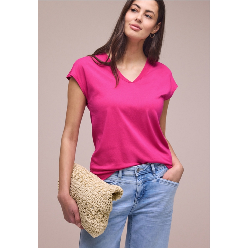 Street one VNECK SHIRT W.BIG COLLAR