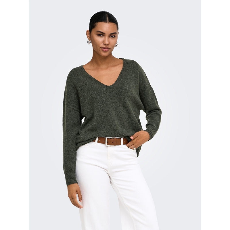 Only RICA LS VNECK PULLO KNT NOOS