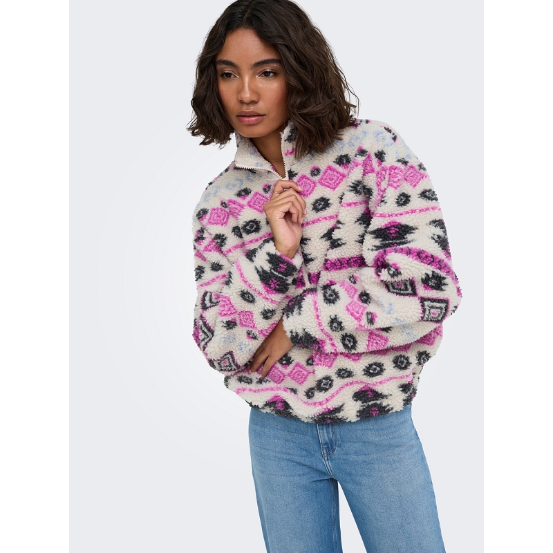 Only JANNE AZTEC TEDDY LS ZIP CC SWT3197301_3