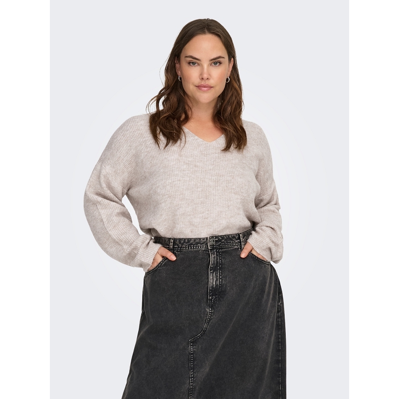 Only carmakoma CARCAMILLA VNECK LS PULLOVER KNT NOOS