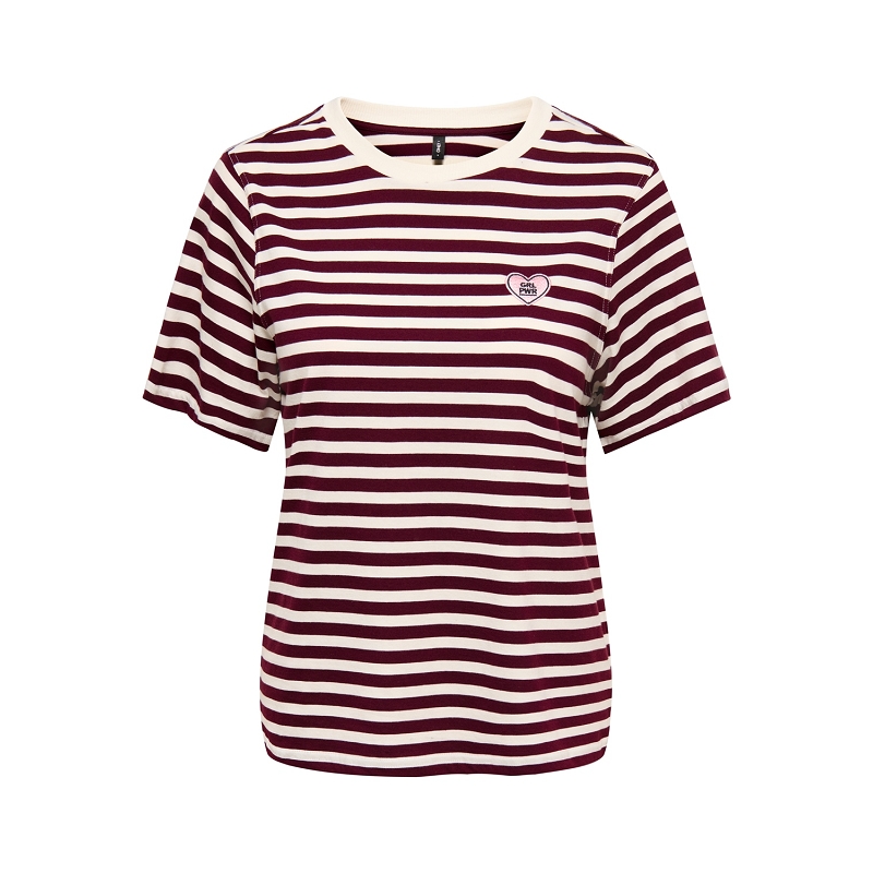 Only LIVINA SS O.NECK STRIPE TOP BOX