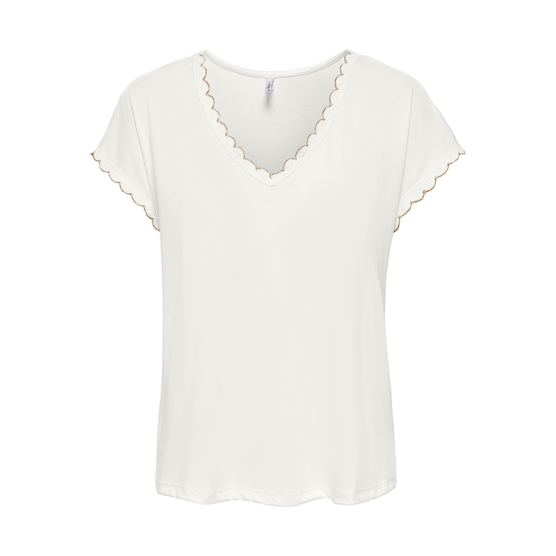 Only ONLLEA SS VNECK LUREX CS JRS
