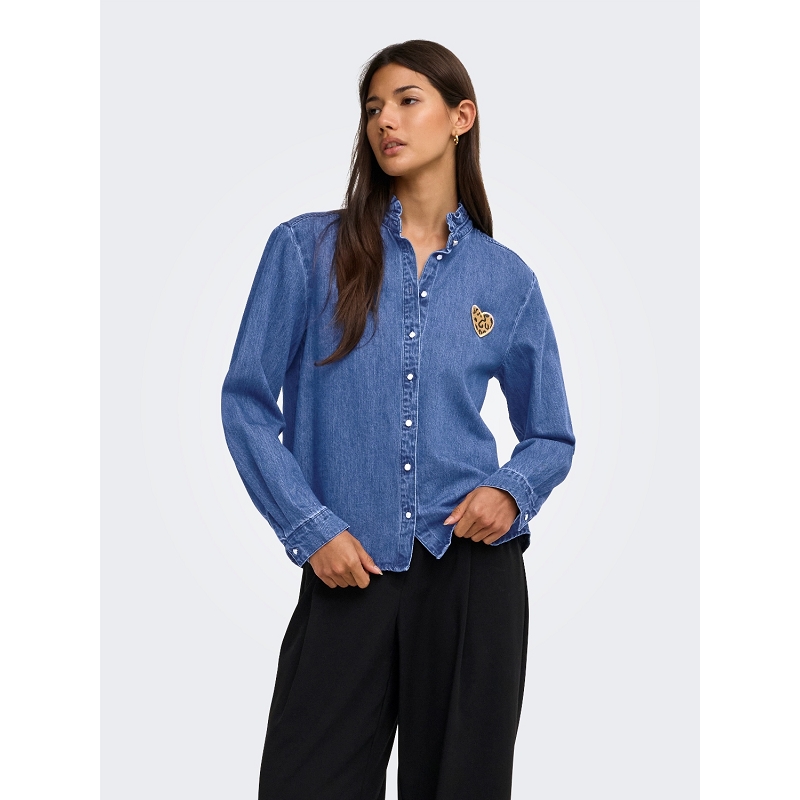 Only ONLWENDY LS FRILL DNM SHIRT YOR FC
