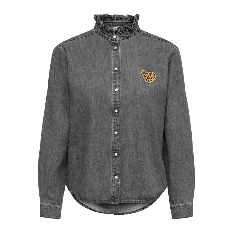 Only ONLWENDY LS FRILL DNM SHIRT YOR FC