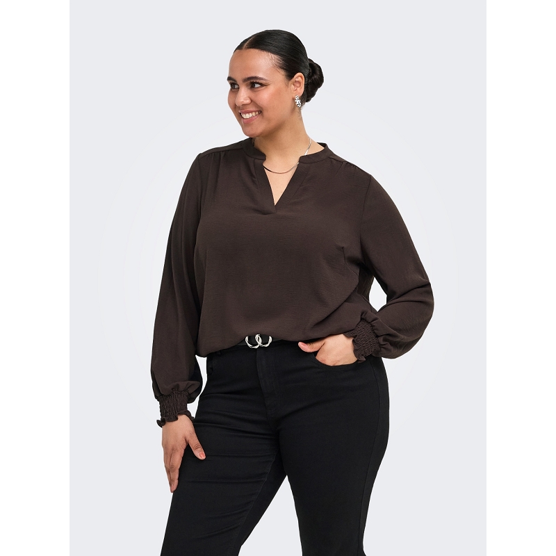 Only carmakoma CARMETTA VNECK LS TOP WVN NOOS