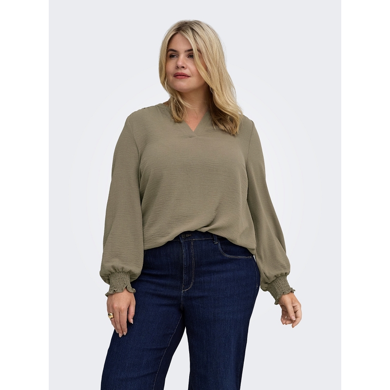 Only carmakoma CARMETTA VNECK LS TOP WVN NOOS