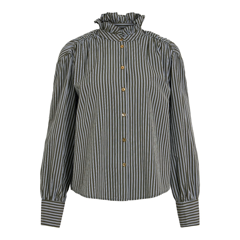 Vila VIKATIKA LS SHIRT WITH RUFFLE COLLARLF