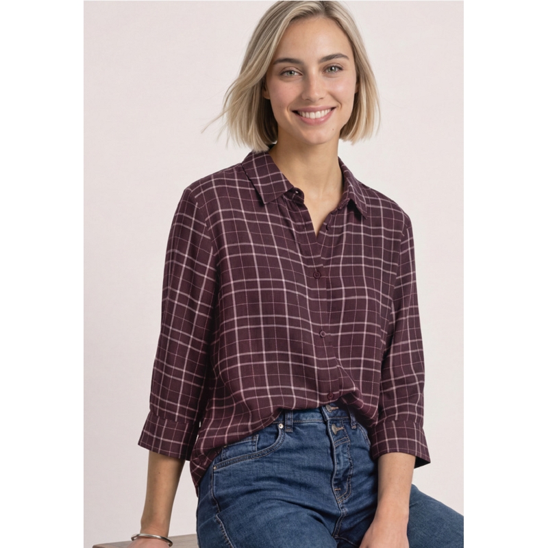Street one CHECK SHIRTCOLLAR BLOUSE