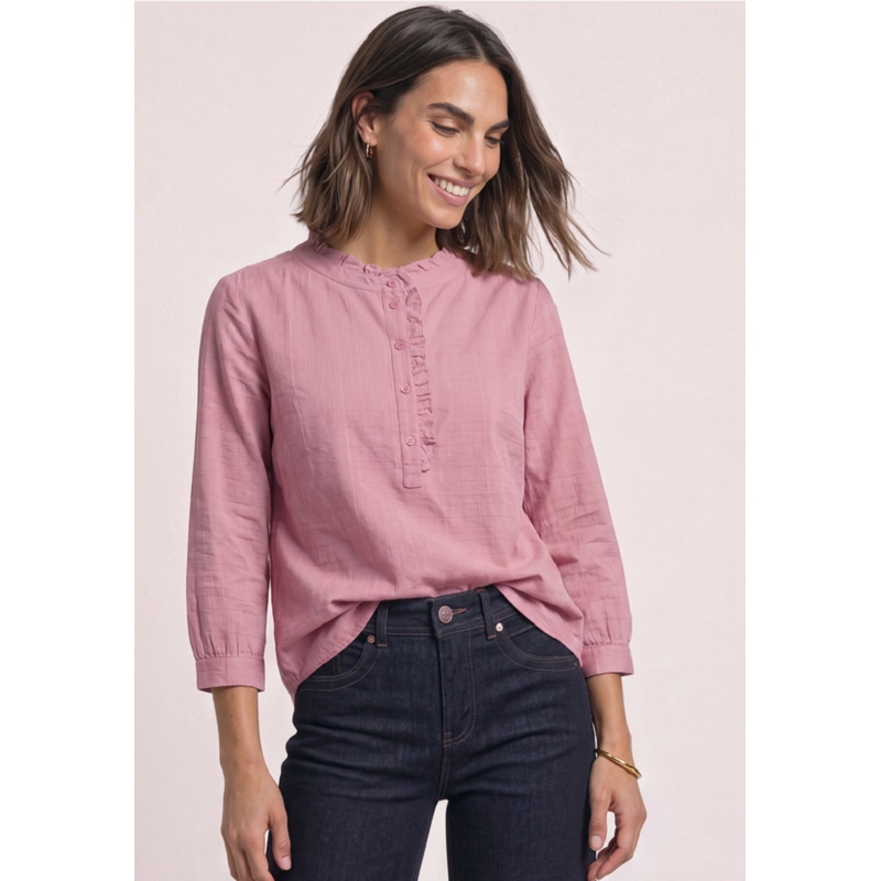 Street one CORDUROY BLOUSE W RUFFLE DETAIL