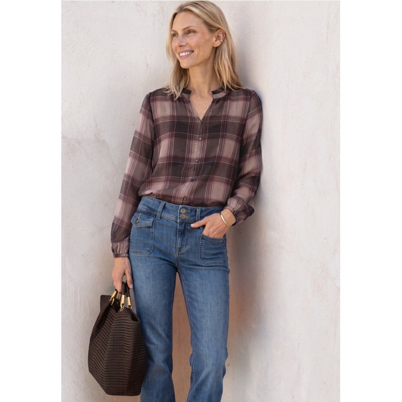 Street one CHIFFON TUNIC BLOUSE W FRILL