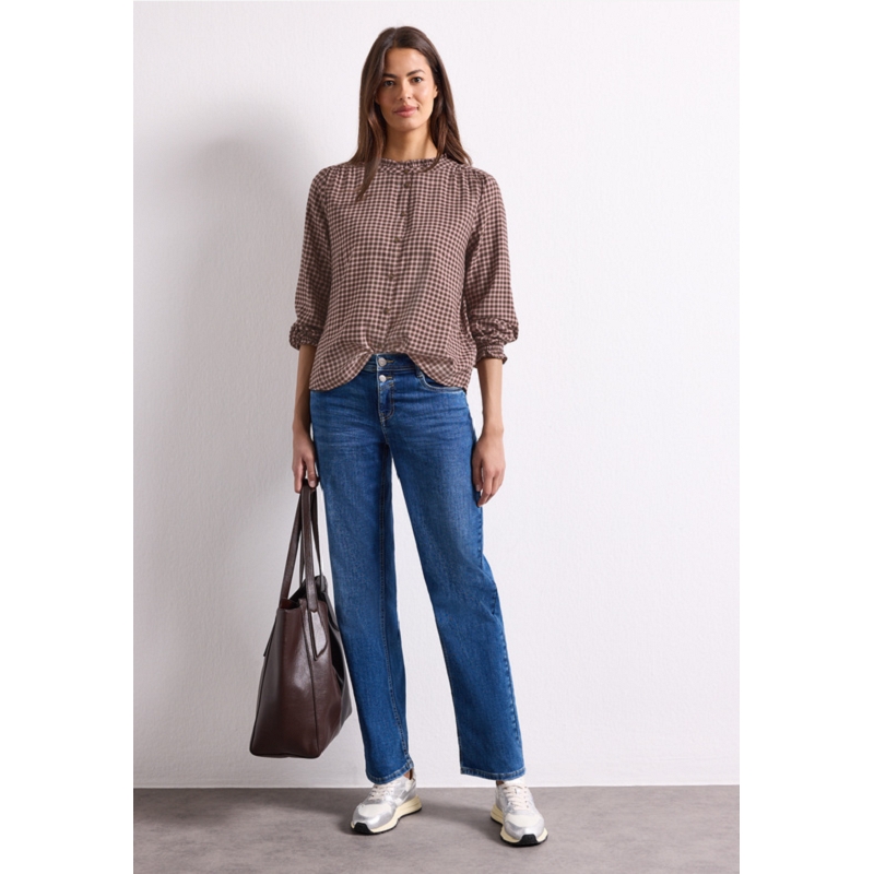 Street one YD CHECK BLOUSE W FRILL DETAILS3565601_2