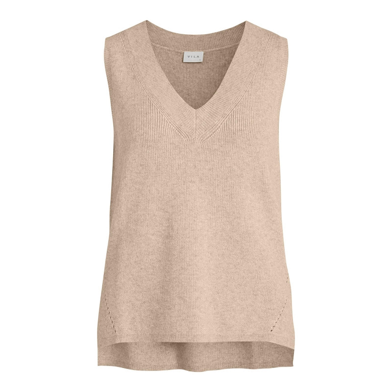 Vila VIRIL KNIT RIB VNECK S L VEST NOOS