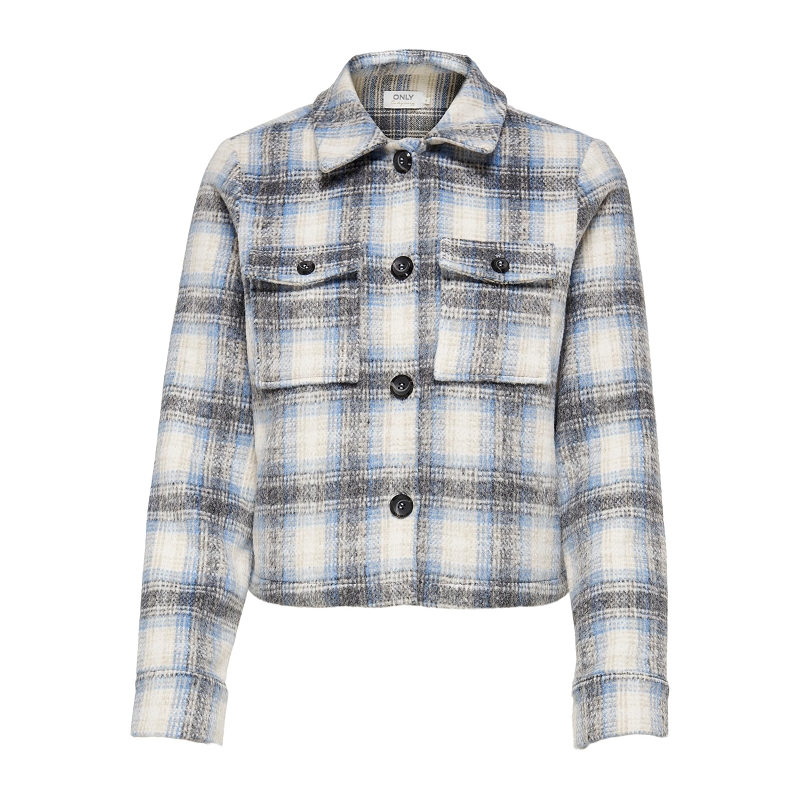 Only LOU SHORT CHECK JACKET OTW