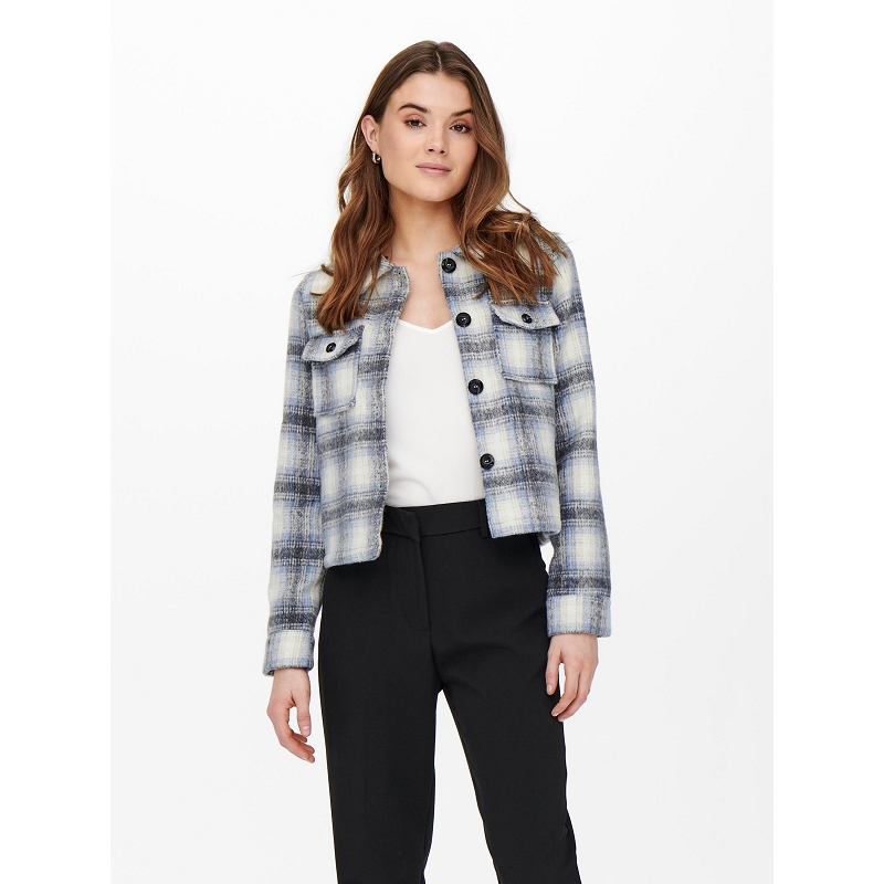 Only LOU SHORT CHECK JACKET OTW8840701_4