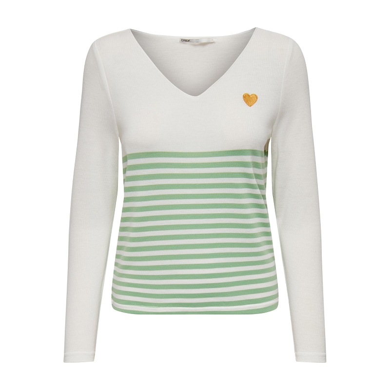 Only HANNA LS VNECK STRIPE CS