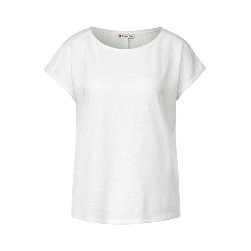 Street one QR LTD LINEN LOOK SHIRT W.WOVEN INSERT