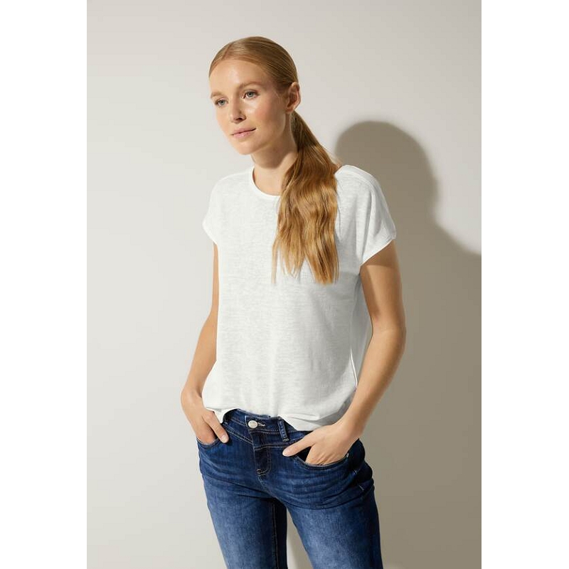 Street one QR LTD LINEN LOOK SHIRT W.WOVEN INSERT8871601_2