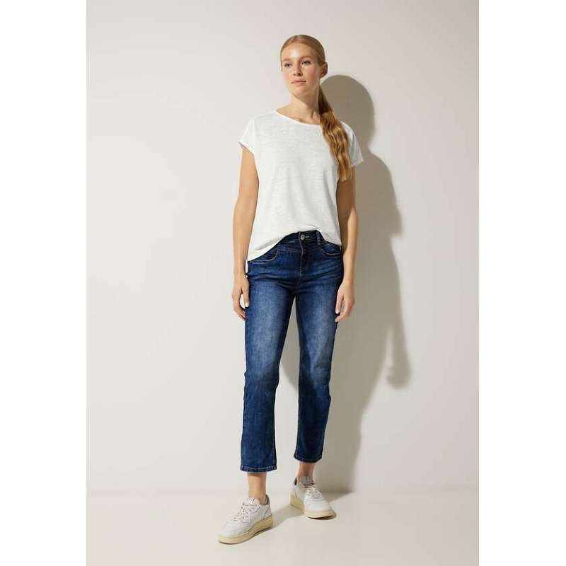 Street one QR LTD LINEN LOOK SHIRT W.WOVEN INSERT8871601_4