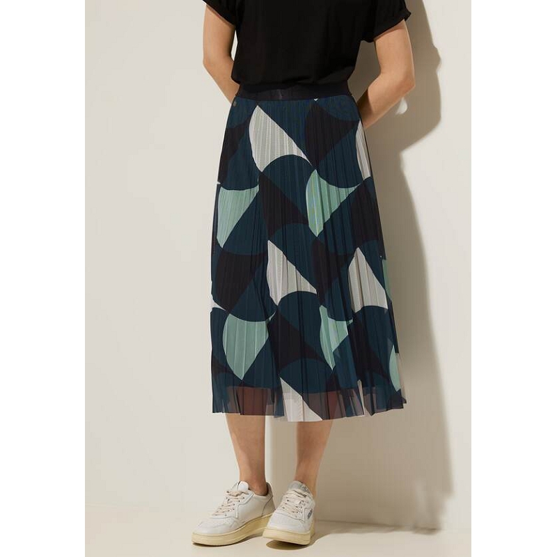 Street one MIDI MESH PLISSÉE_PRINT