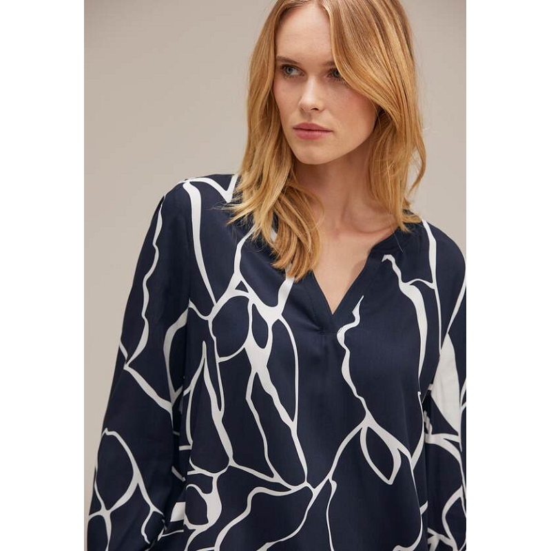 Street one PRINTED SPLITNECK BLOUSE W TAP8904501_3