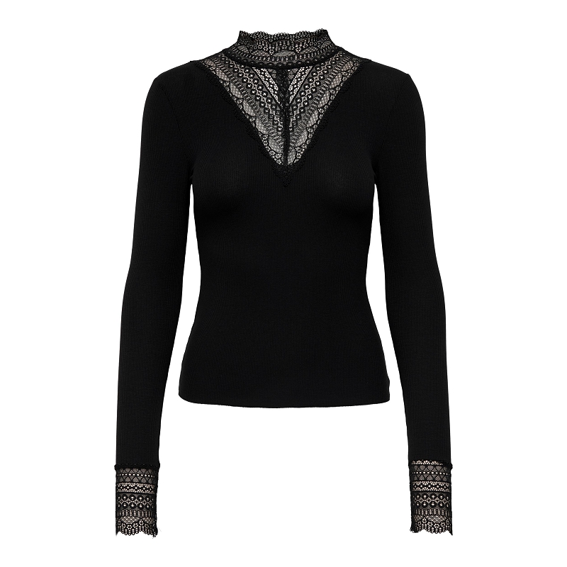 Only TILDE LS HIGH NECK LACE TOP