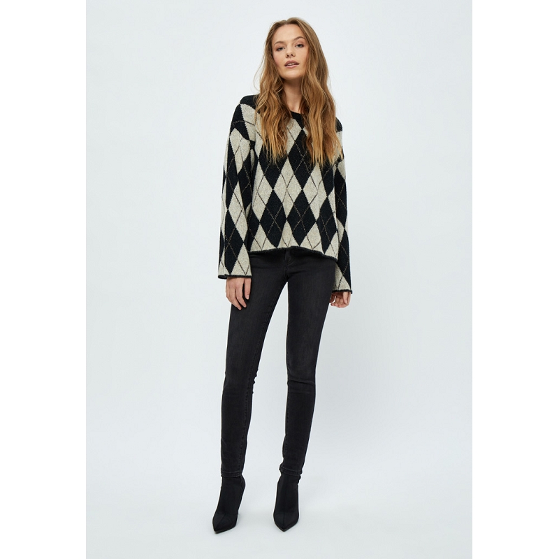 Desires  peppercorn DE7548 ETARA GRS CHECKERED KNIT PULLOVER9303001_3