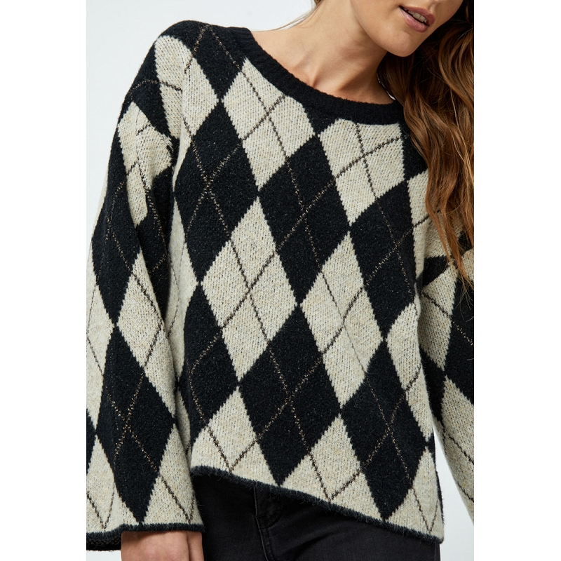 Desires  peppercorn DE7548 ETARA GRS CHECKERED KNIT PULLOVER9303001_5