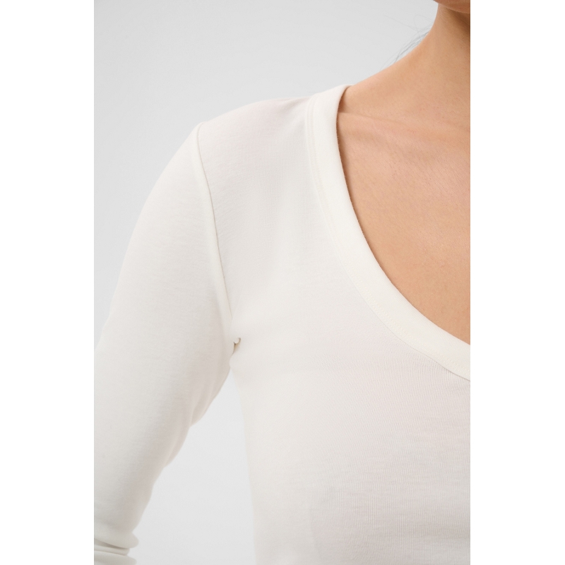 Kaffe dk company KALIDDY VNECK TSHIRT  CHALK  WHITE9522601_3